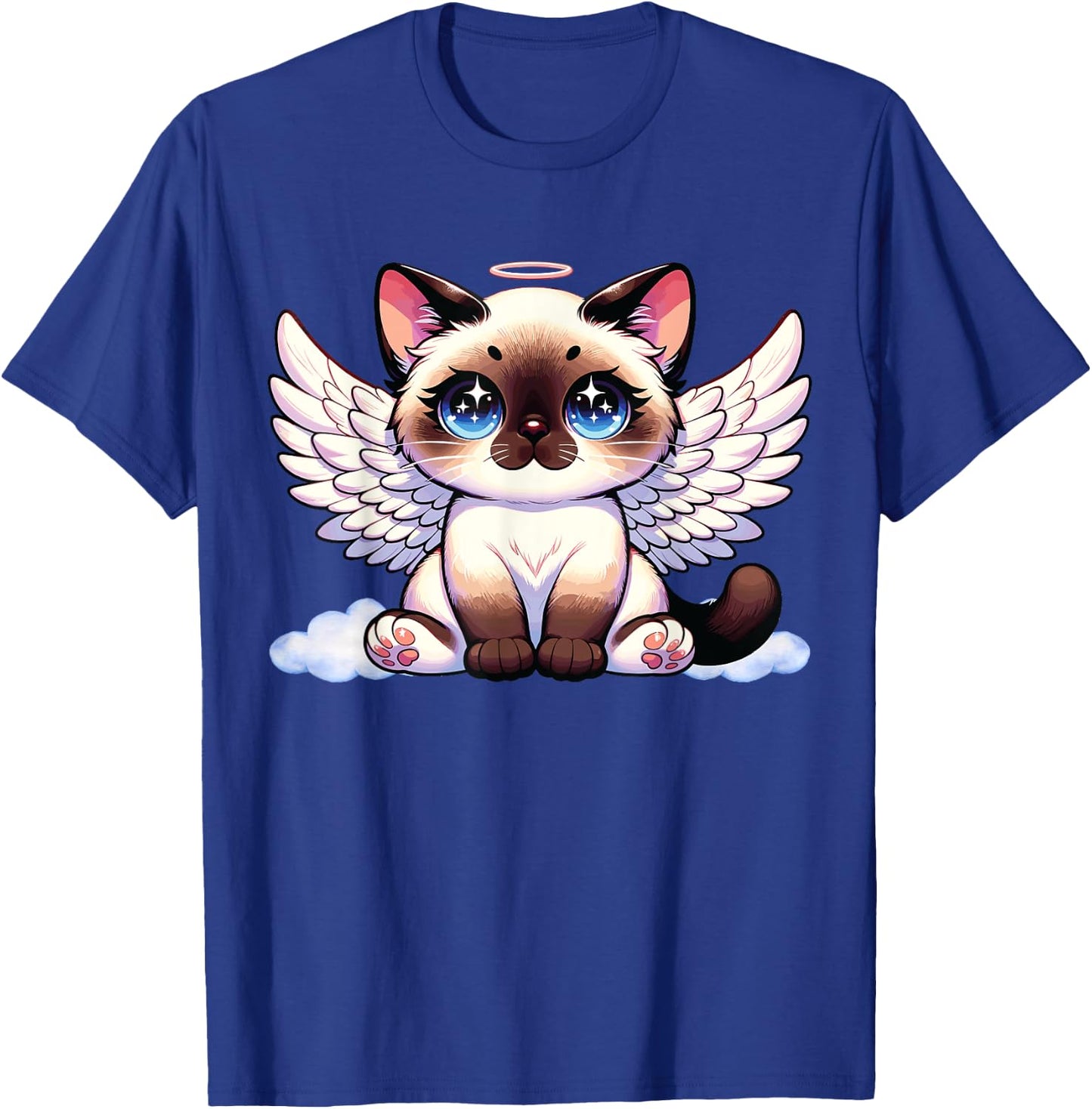 Angel Cat, Siamese Cat, Anime Angel Kitten T-Shirt - T-Shirt | Royal