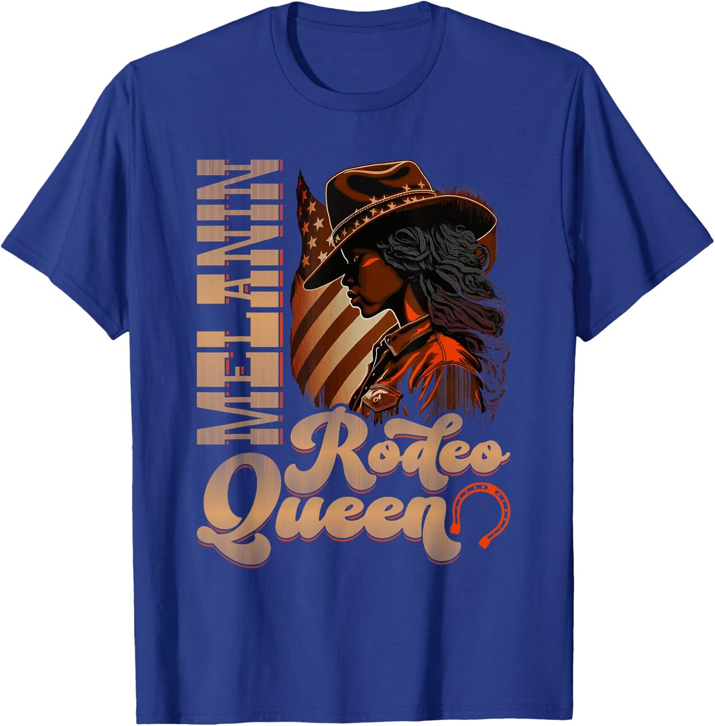 Melanin Rodeo Queen Country African-American Cowgirl T-Shirt - T-Shirt | Royal