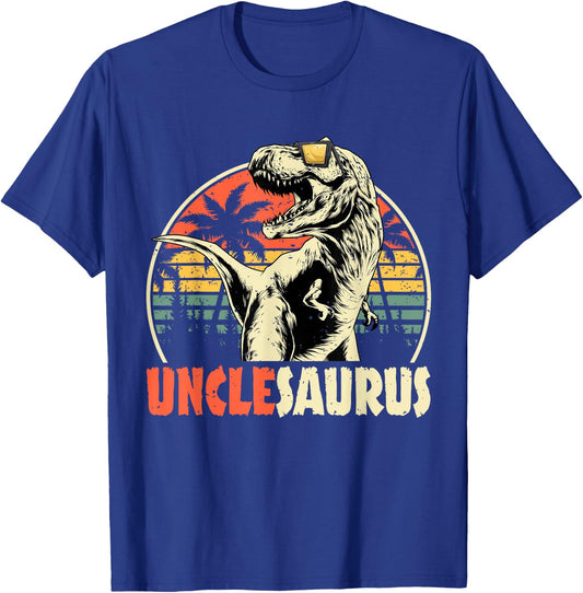 Unclesaurus T Rex Dinosaur Uncle Saurus Family Matching T-Shirt - T-Shirt | Royal
