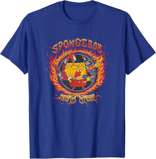 SpongeBob SquarePants Band Geeks Epic Fiery Portrait T-Shirt - T-Shirt | Royal