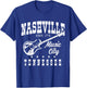 Nashville Tennessee Country Music City Guitar Player Vintage T-Shirt - T-Shirt | Royal