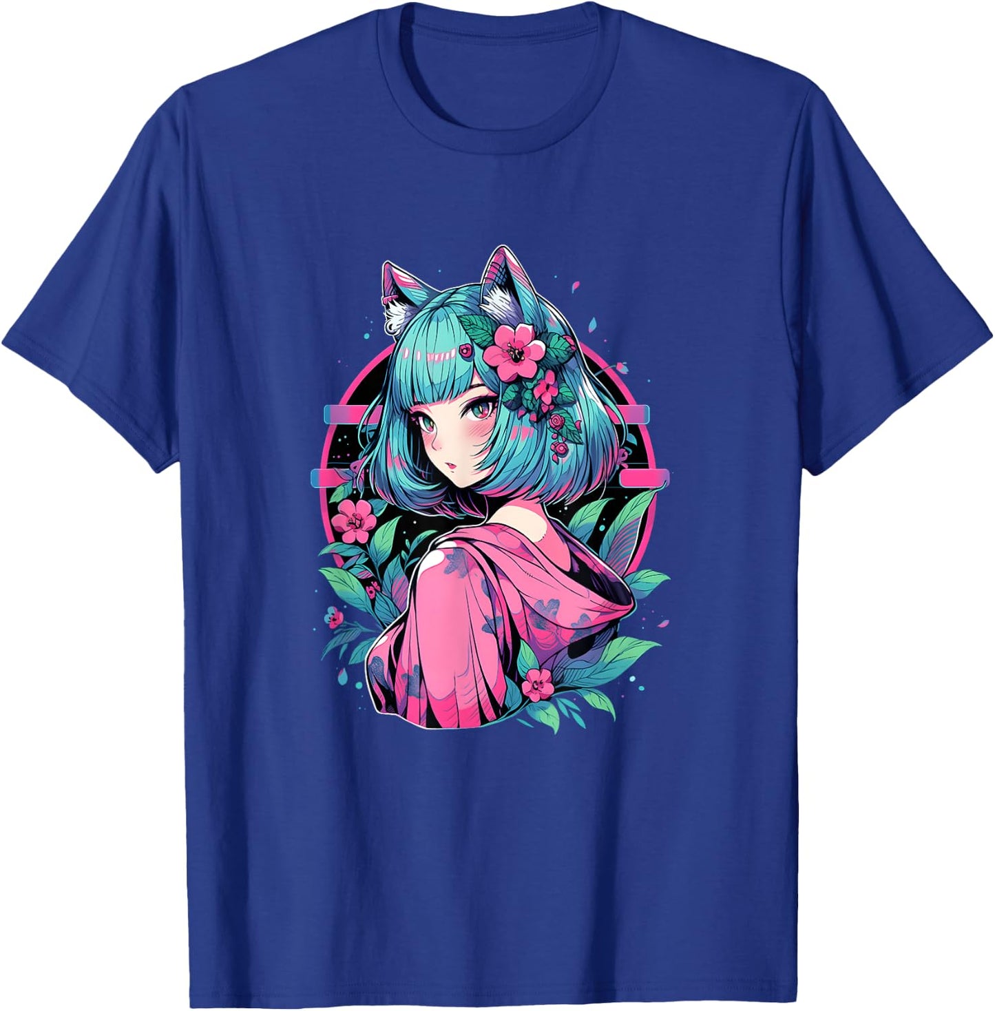 Anime Girl Anime Otaku Japanese Aesthetic T-Shirt - T-Shirt | Royal