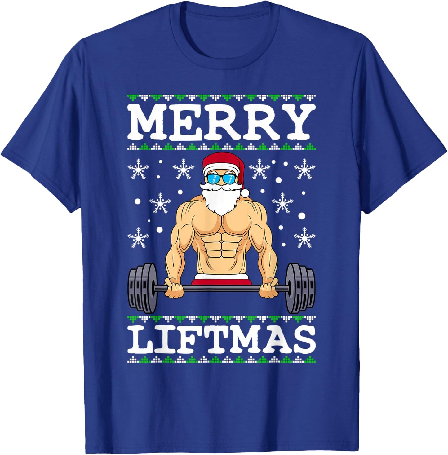 Merry Liftmas Bodybuilder Wiehnachten Ugly Christmas T-Shirt - T-Shirt | Royal