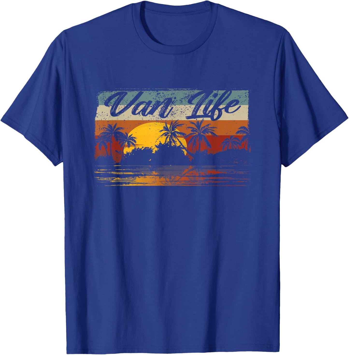 Retro Vintage Van Life is The Real Adventure T-Shirt - T-Shirt | Royal