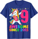 9 Years Old Unicorn Dabbing 9th Birthday Girl Unicorn Party T-Shirt - T-Shirt | Royal