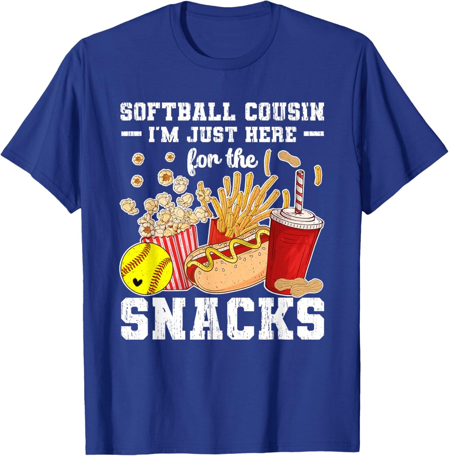 Softball Cousin Funny Cousin Of A Softball Player Cousin T-Shirt - T-Shirt | Royal