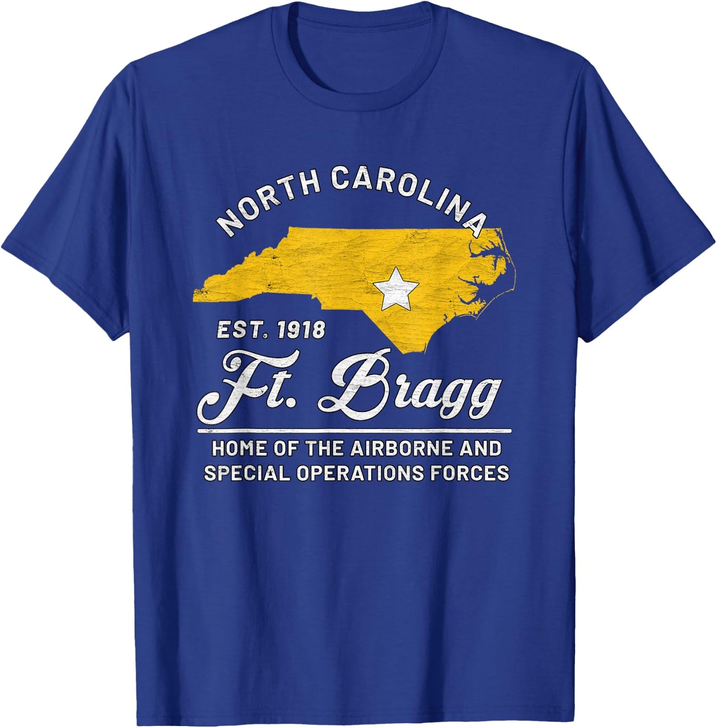 Fort Bragg North Carolina NC Airborne Special Operations T-Shirt - T-Shirt | Royal