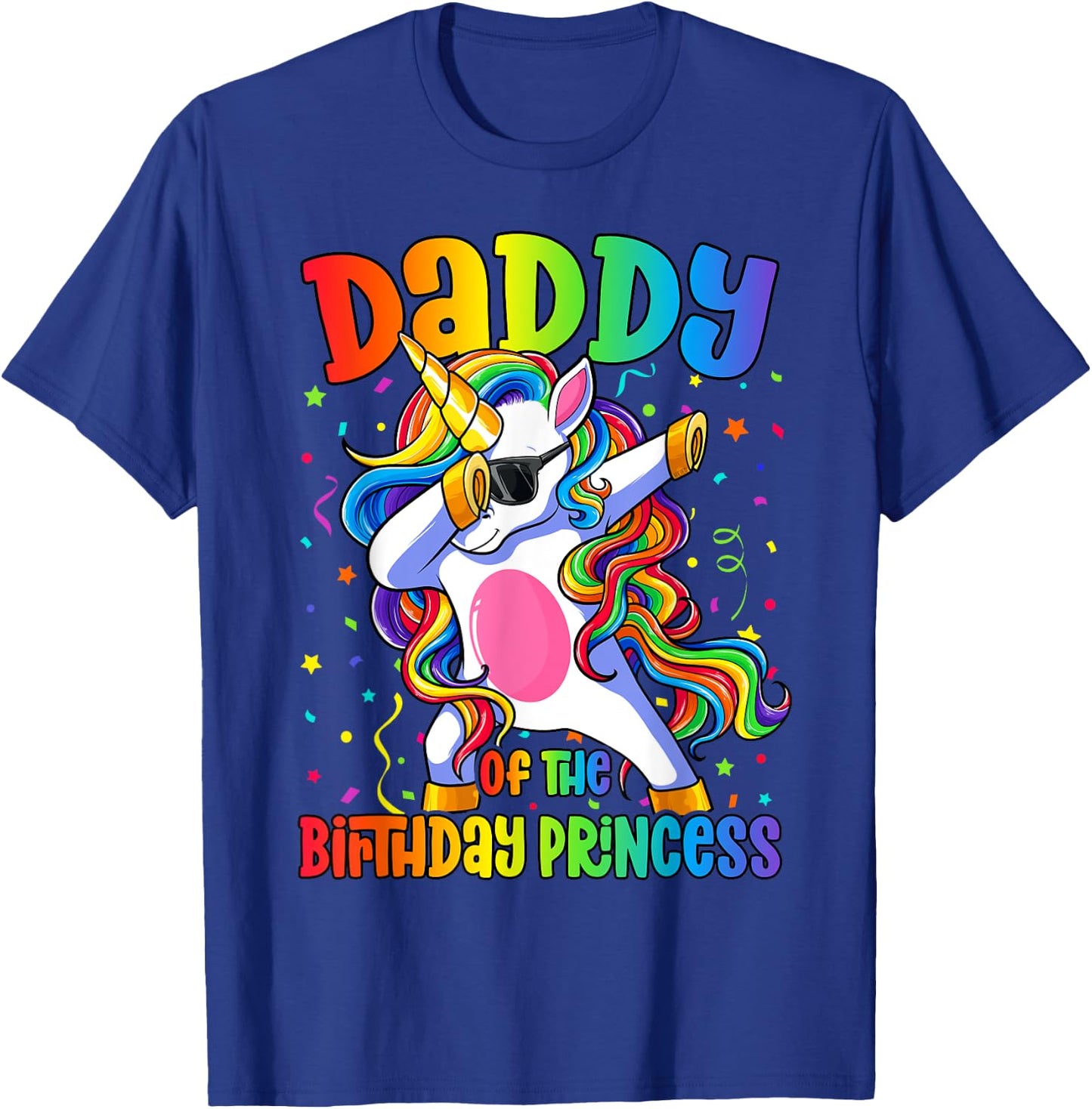 Dad of the Birthday Princess Shirt Men Dab Unicorn Dad T-Shirt - T-Shirt | Royal