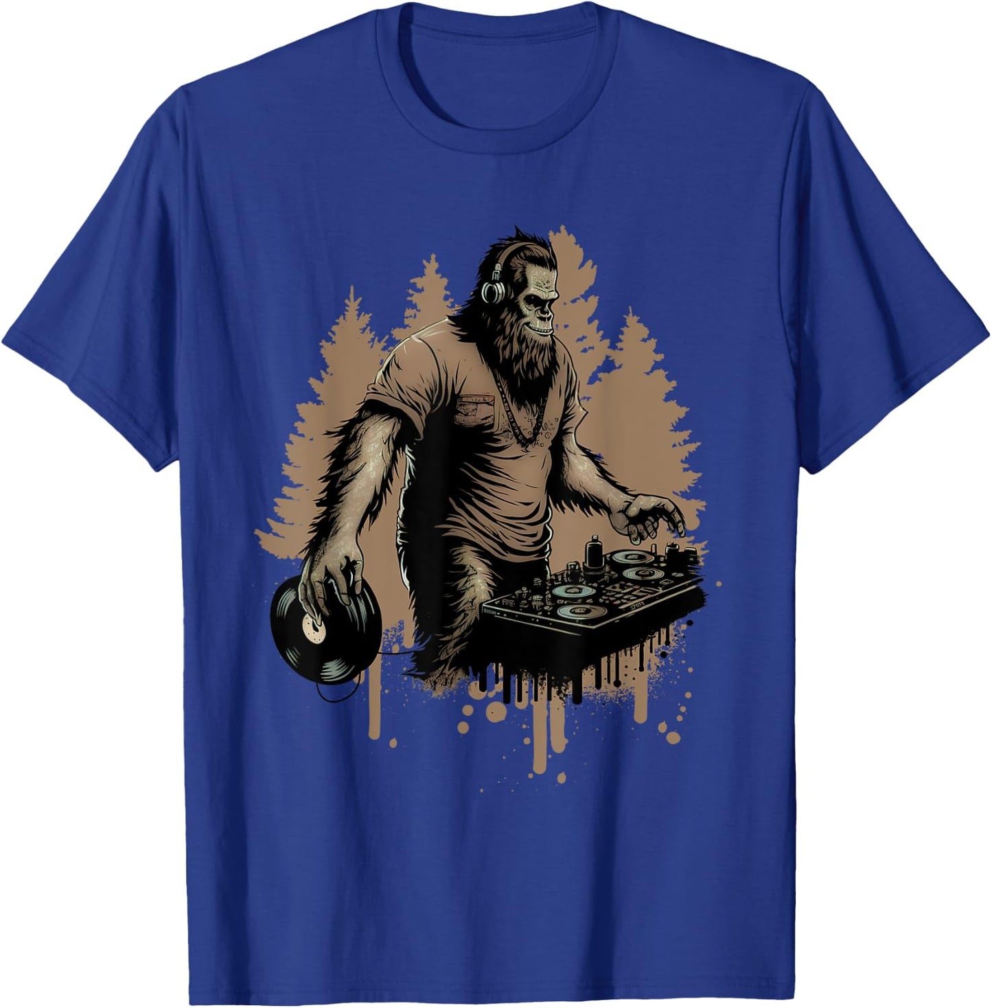DJ Bigfoot Sasquatch Music lover T-Shirt - T-Shirt | Royal