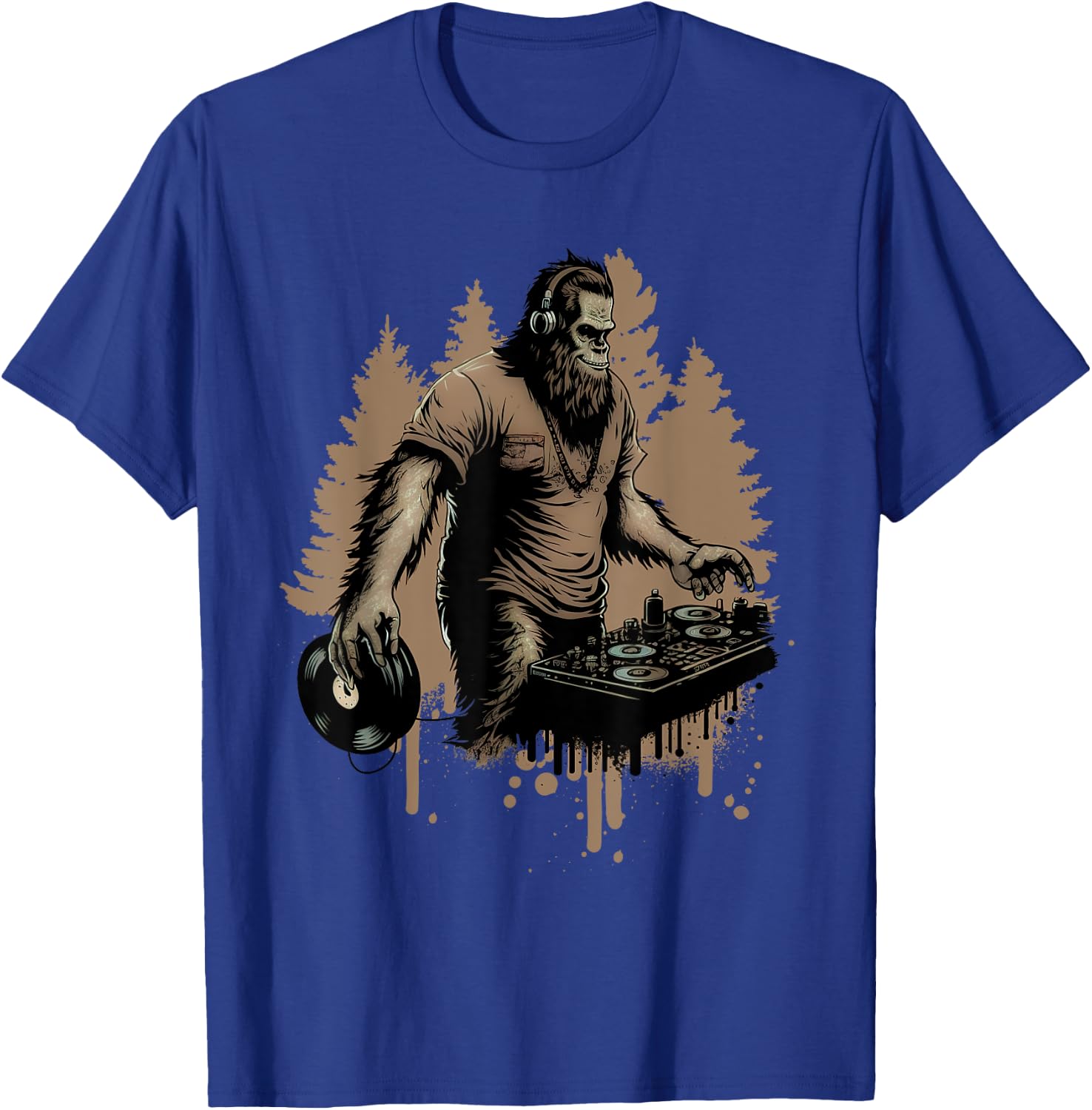 DJ Bigfoot Sasquatch Music lover T-Shirt - T-Shirt | Royal