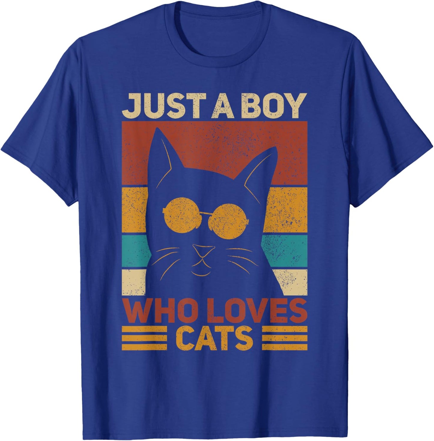 Just A Boy Themed Cat Lover T-Shirt - T-Shirt | Royal