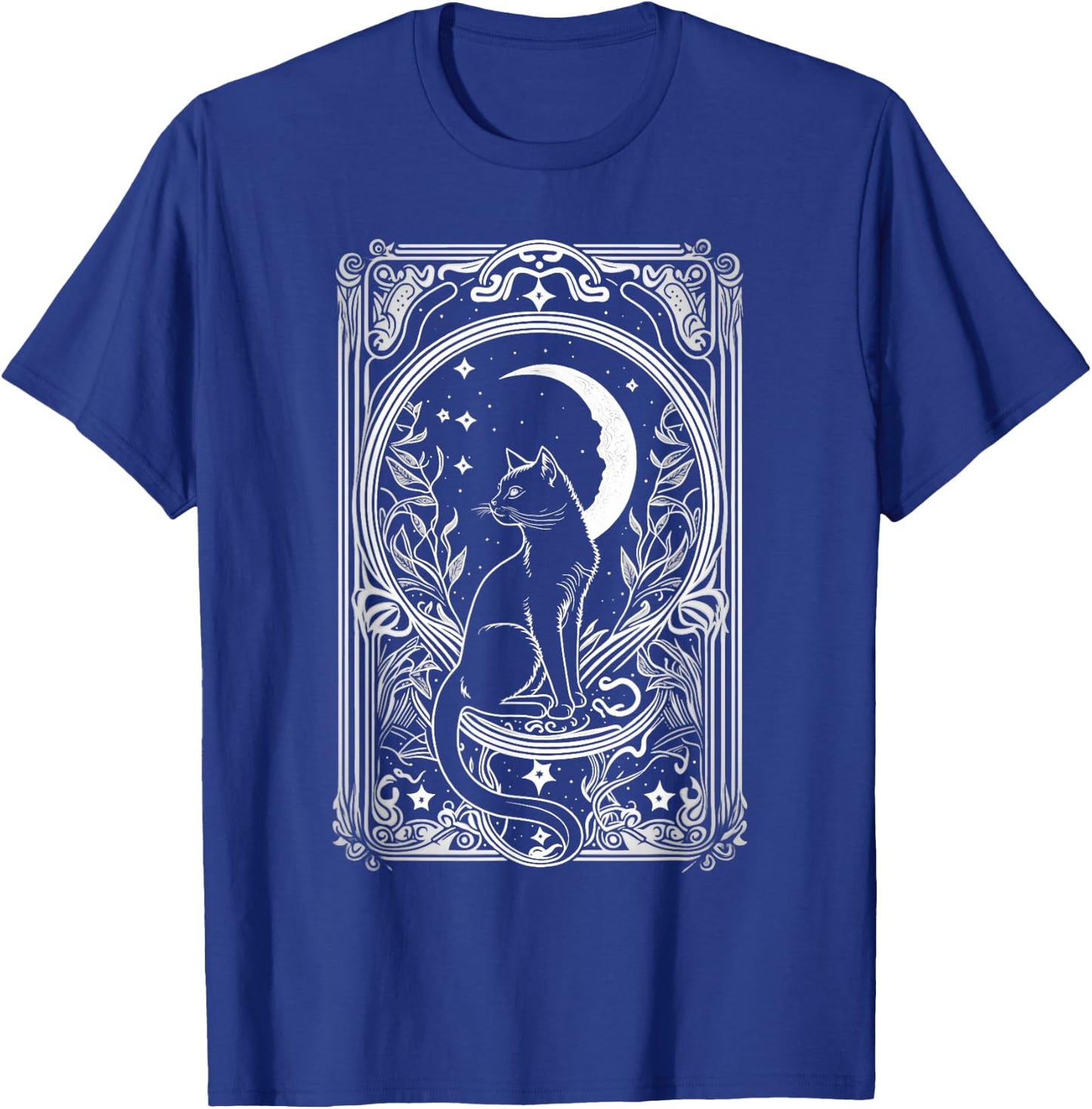 Cute Cat Lover, Moon Tarot Card, Cat Tarot Card Crescet Moon T-Shirt - T-Shirt | Royal