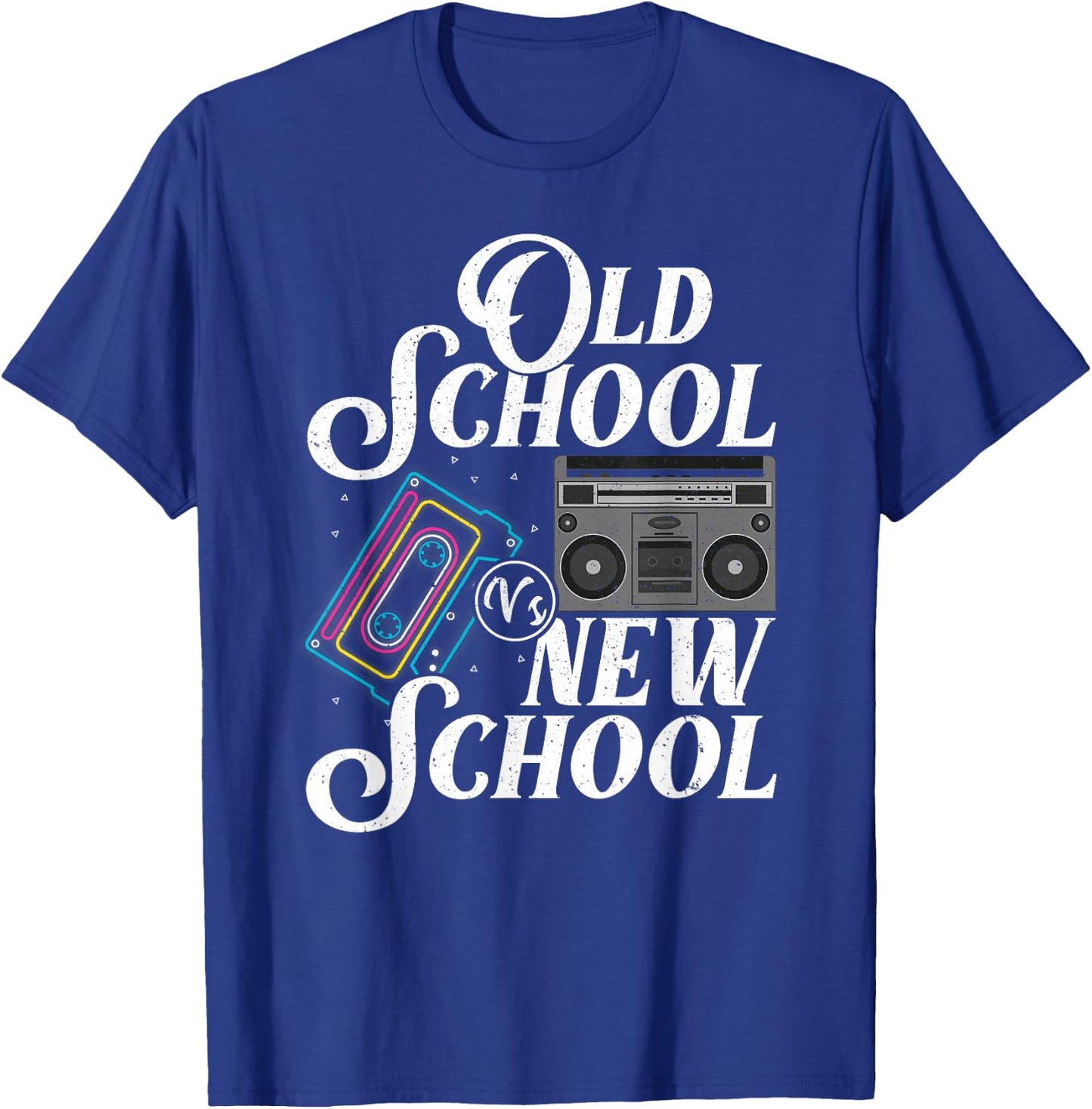 Old school vs new school old school against new school T-Shirt - T-Shirt | Royal
