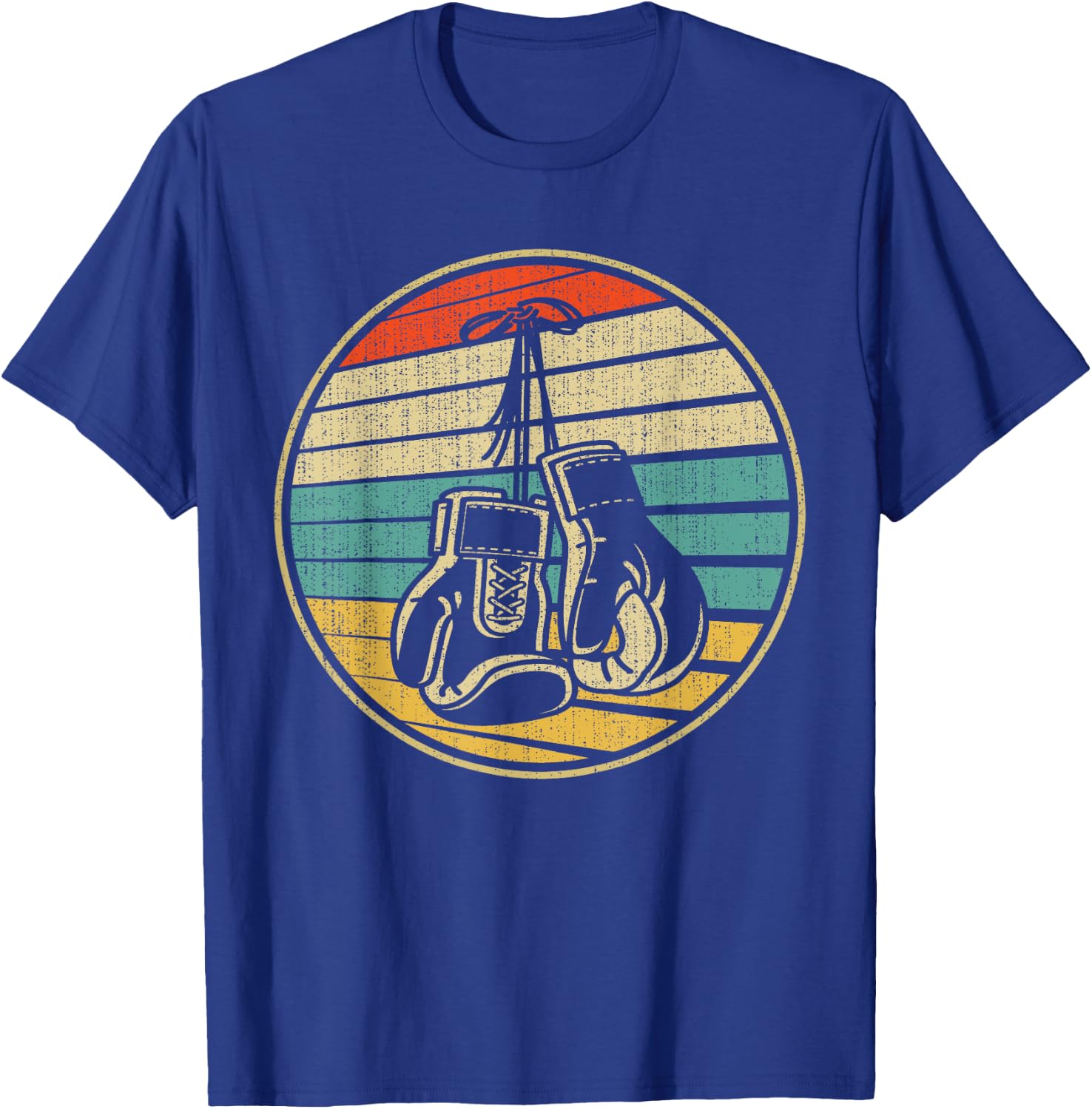 Vintage Retro 60s 70s Style Boxing Gloves Boxer Player Lover T-Shirt - T-Shirt | Royal