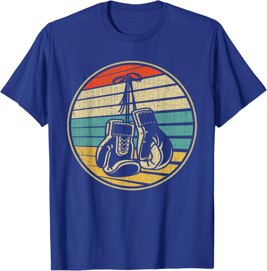 Vintage Retro 60s 70s Style Boxing Gloves Boxer Player Lover T-Shirt - T-Shirt | Royal