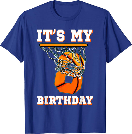 It's My 8th Birthday Basketball Boy Party 8 Years Old T-Shirt - T-Shirt | Royal