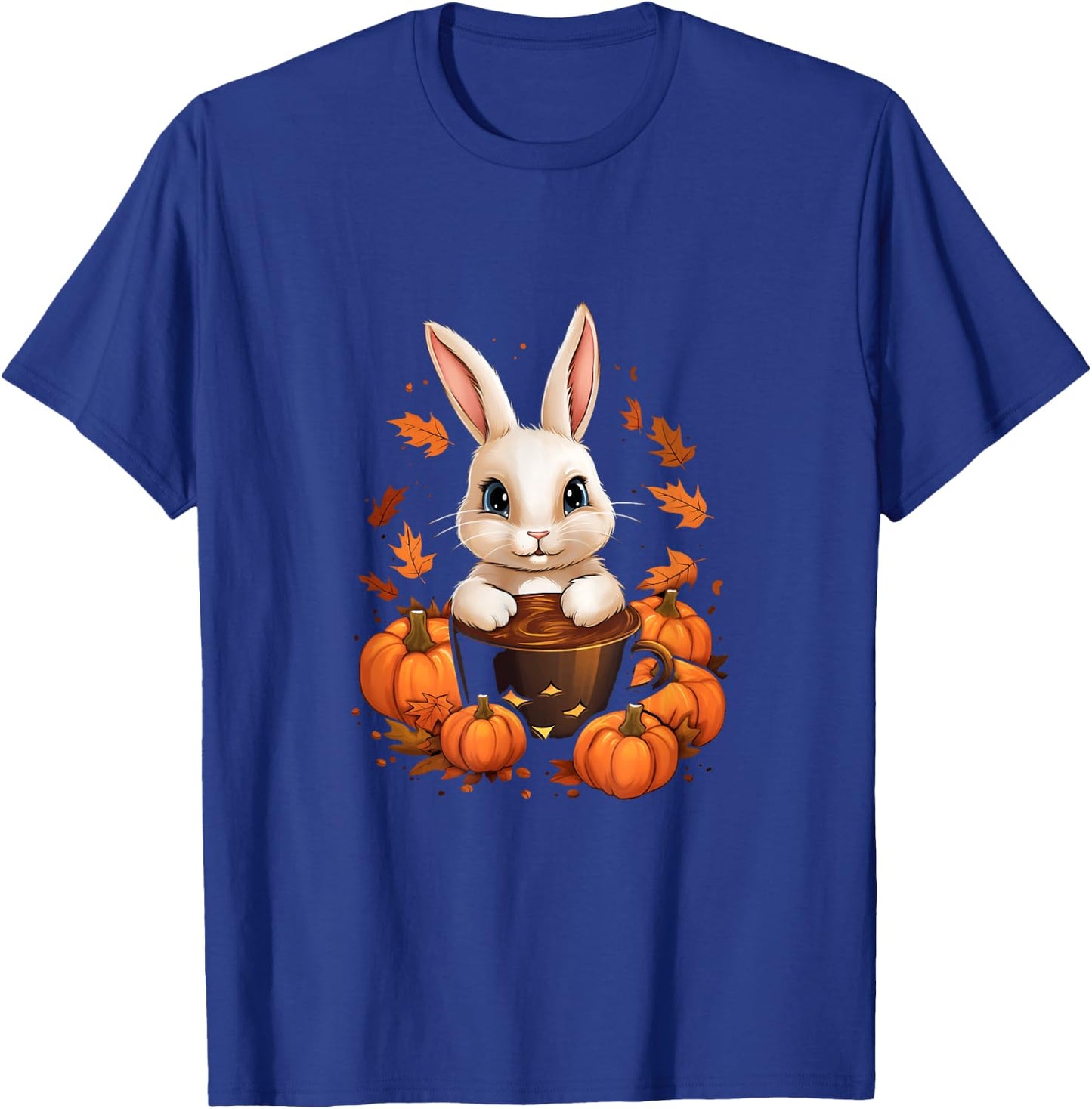 Bunny Rabbit Pumpkin Spice Latte Fall Autumn Halloween T-Shirt - T-Shirt | Royal