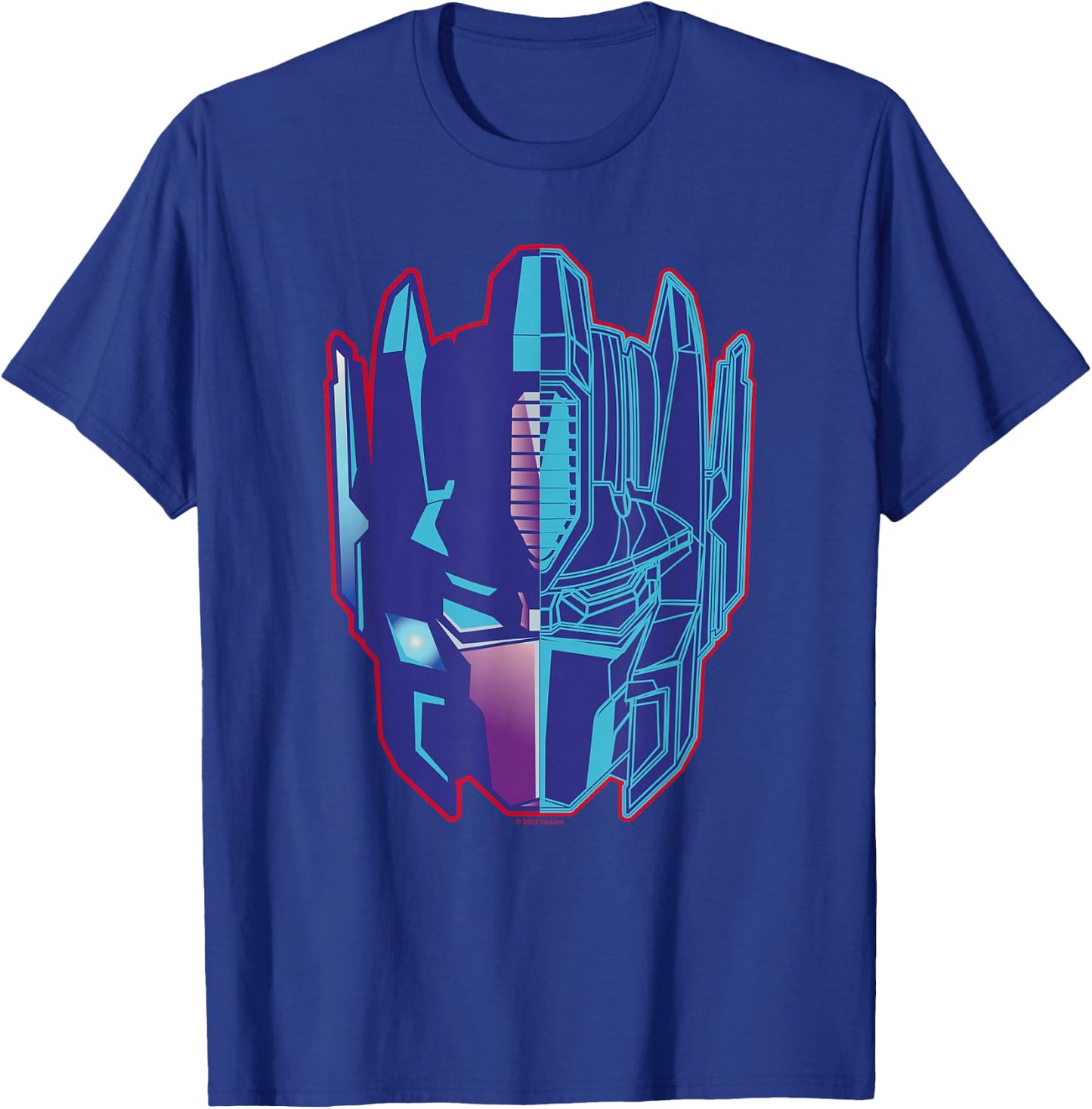 Transformers Optimus Prime Scheme Big Face Logo T-Shirt - T-Shirt | Royal