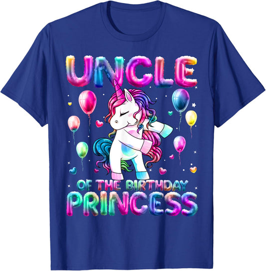 Uncle of the Birthday Princess Girl Flossing Unicorn Uncle T-Shirt - T-Shirt | Royal