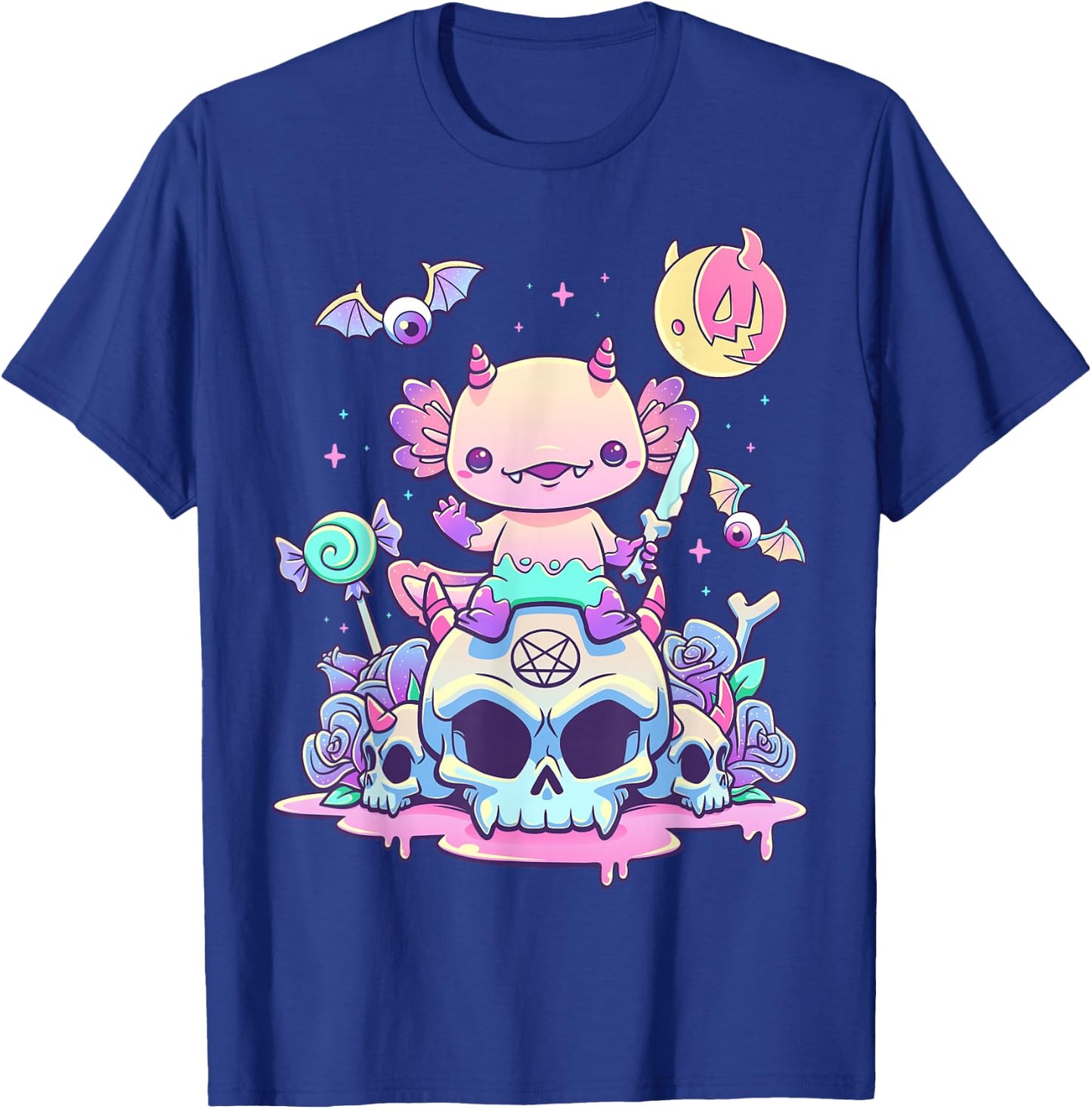 Pastel Goth Axolotl Creepy Gothic Kawaii Anime Aesthetic T-Shirt - T-Shirt | Royal