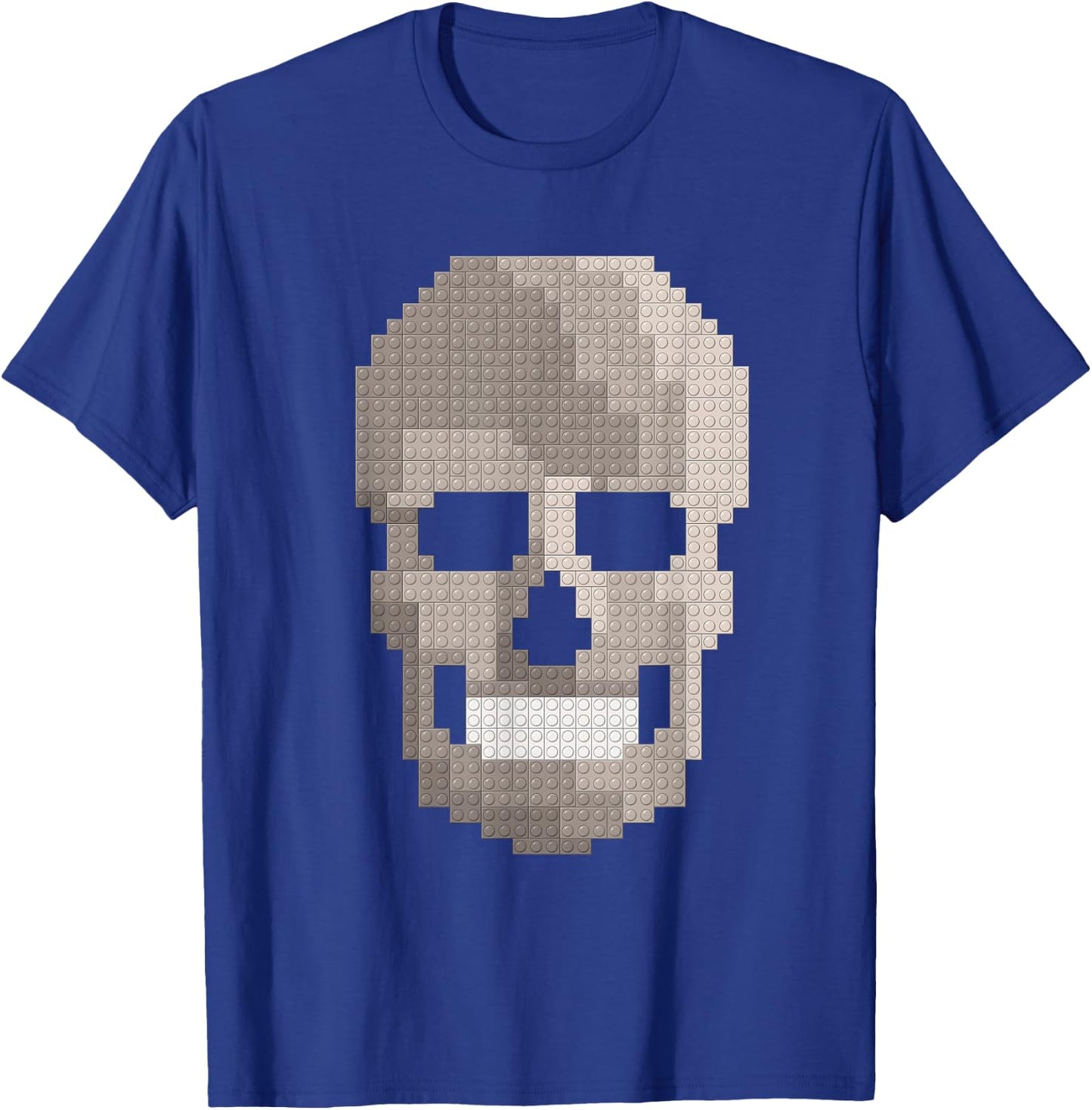 Skull Block Builder Bricks Halloween Skeleton Master Builder T-Shirt - T-Shirt | Royal