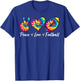 Tie Dye Peace Love Football Sports Team Game Player T-Shirt - T-Shirt | Royal