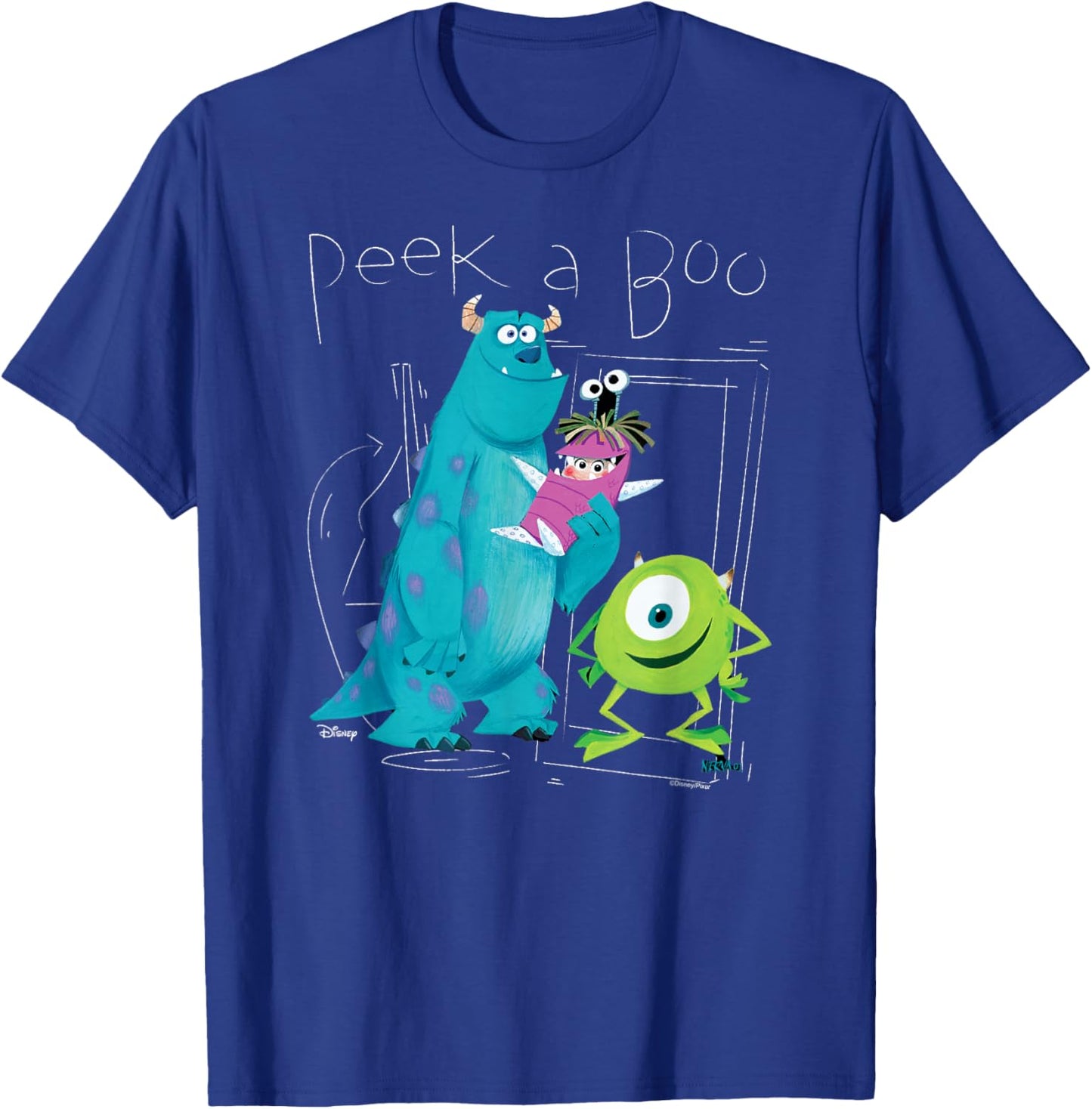Monsters Inc - Peek A Boo T-Shirt - T-Shirt | Royal