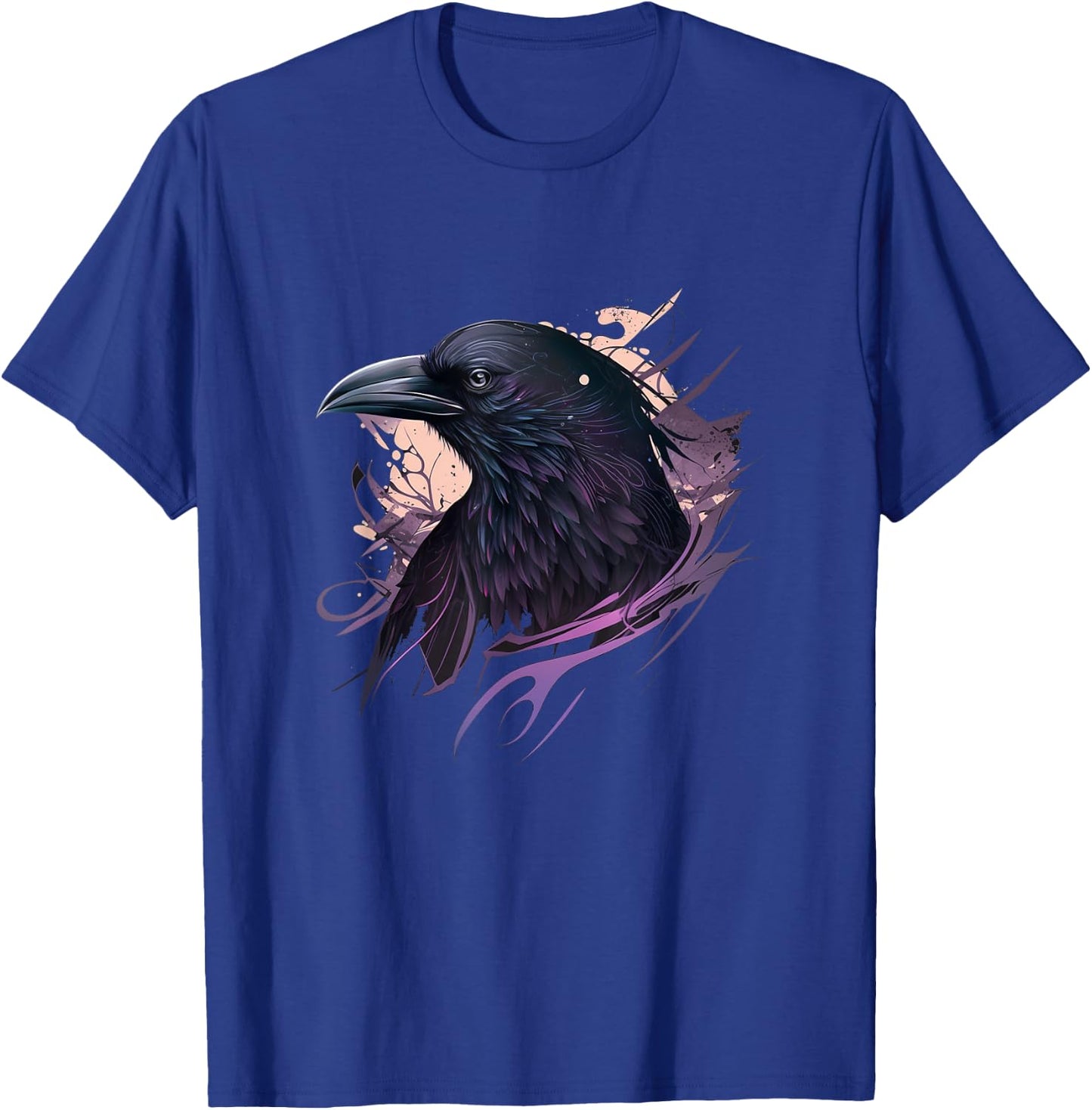 Raven Graphic Goth Black Crow T-Shirt - T-Shirt | Royal