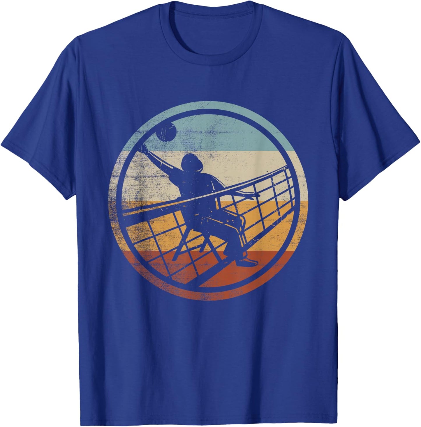 Retro Vintage Volleyballer Design Chair Volleyball T-Shirt - T-Shirt | Royal