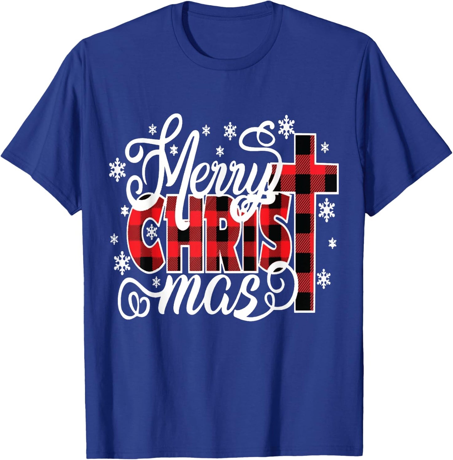 Merry Christ Mas Christian Jesus Christmas PJs Xmas Pajamas T-Shirt - T-Shirt | Royal