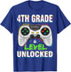 Boys First Day Of 4th Grade Shirt Kids Gaming Back To School T-Shirt - T-Shirt | Royal