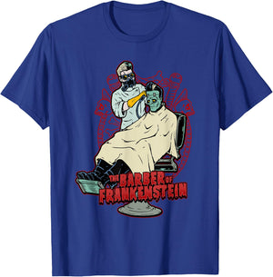 The Barber of Frankenstein Monster Rockabilly Barbershop T-Shirt - T-Shirt | Royal