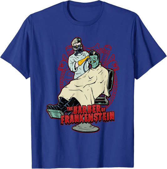 The Barber of Frankenstein Monster Rockabilly Barbershop T-Shirt - T-Shirt | Royal