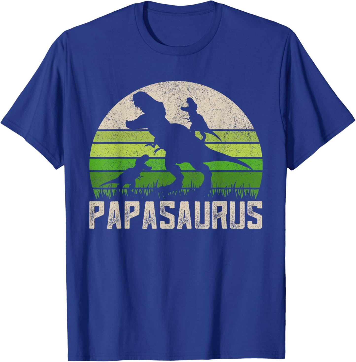 Funny Grandpa Shirts, Papasaurus Dinosaur 2 Kids Fathers Day T-Shirt - T-Shirt | Royal
