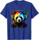 Rainbow DJ Panda Headphones Music for Boys Men Kids T-Shirt - T-Shirt | Royal