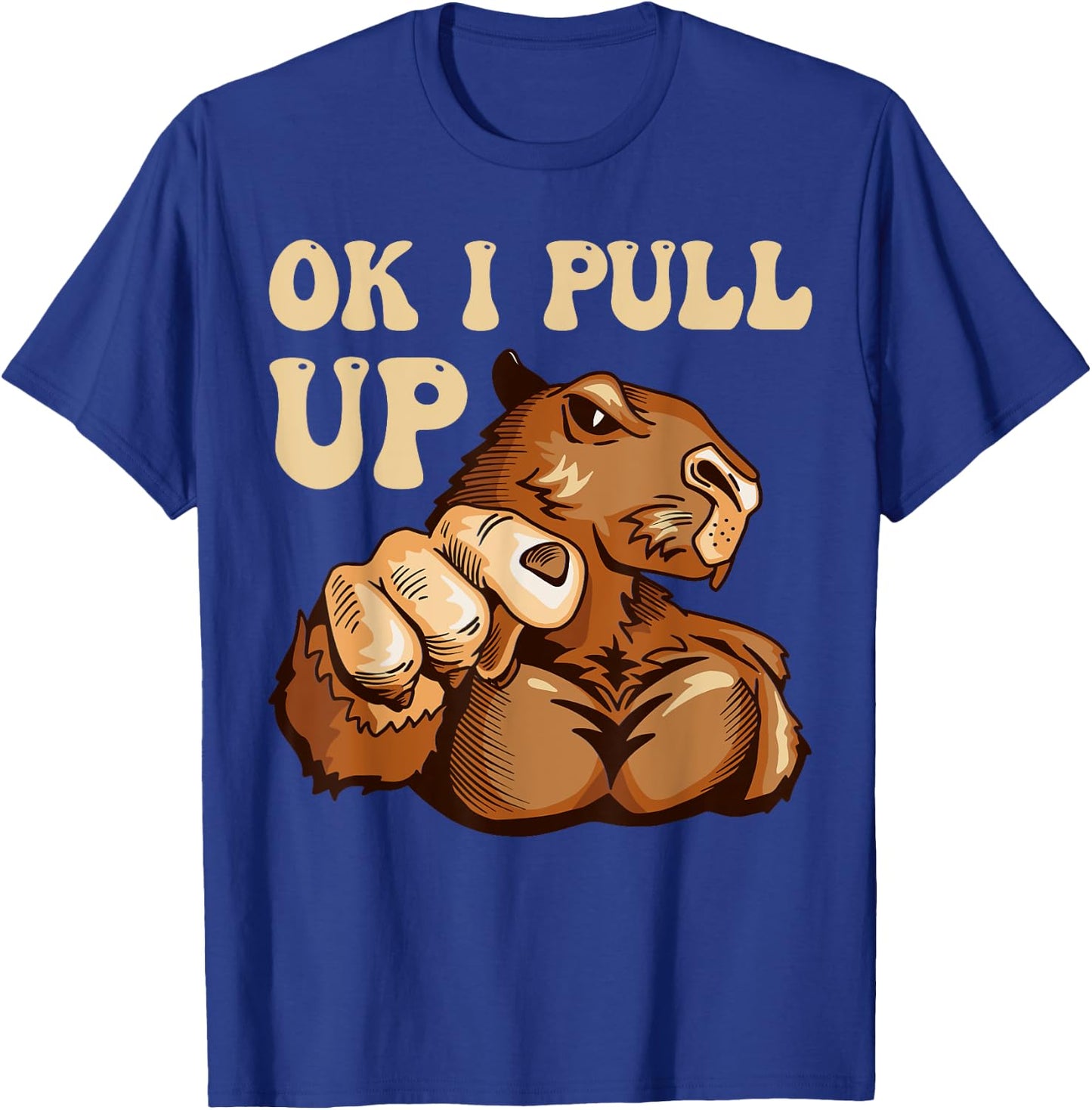 Muscular Gym Capybara Funny T-Shirt - T-Shirt | Royal