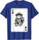 Couple Matching King And Queen of Spades 1/2 Skull Halloween T-Shirt - T-Shirt | Royal