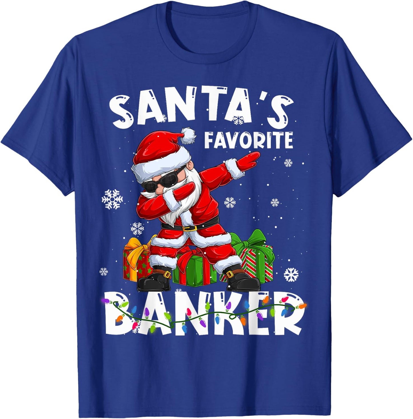 Santa's Favorite Banker Family Matching Group Christmas T-Shirt - T-Shirt | Royal