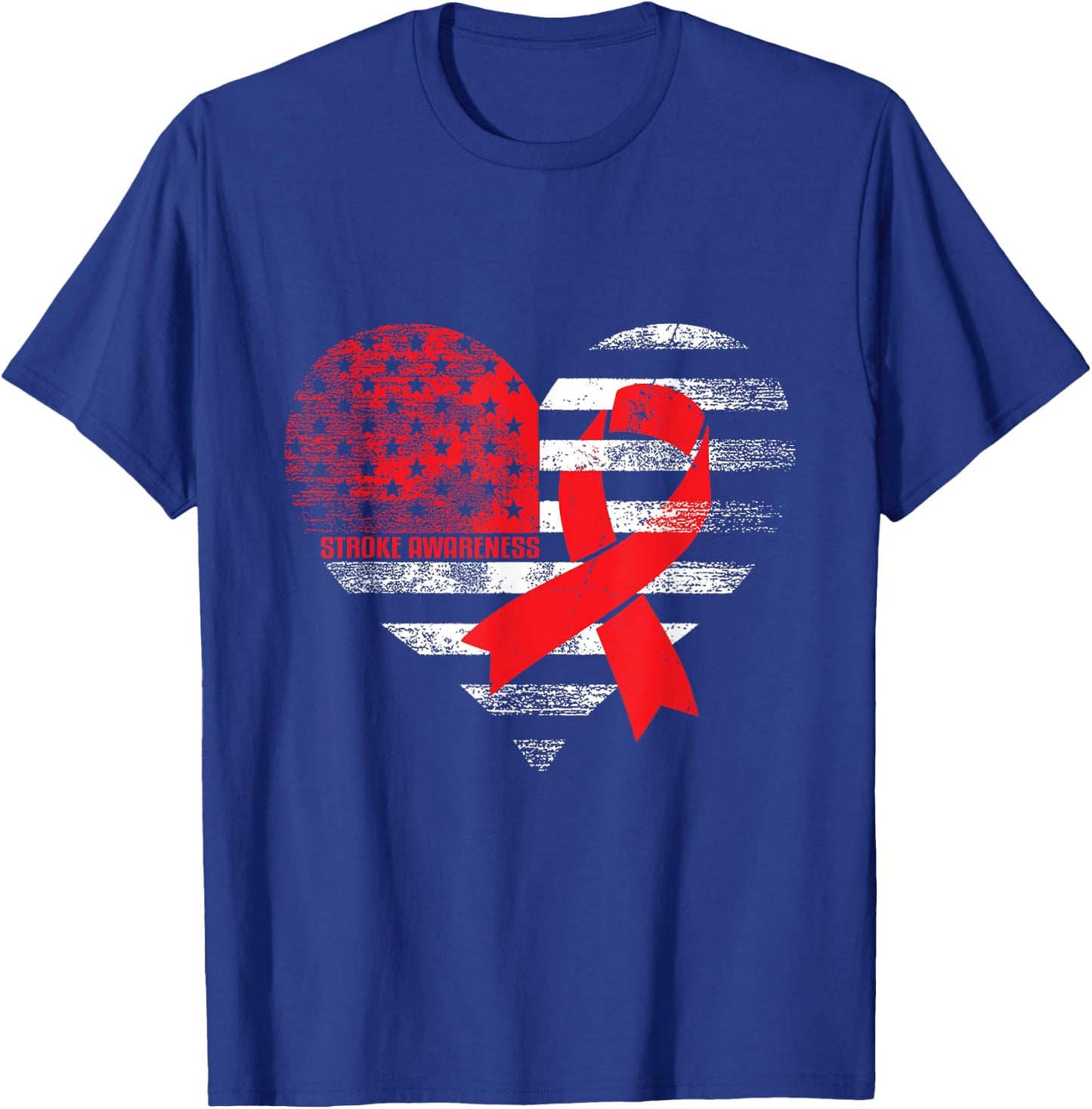 American Heart Ribbon - Stroke Survivor T-Shirt - T-Shirt | Royal