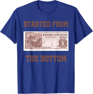 Started from Bottom Food Stamp Coupon Apparel T-Shirt - T-Shirt | Royal
