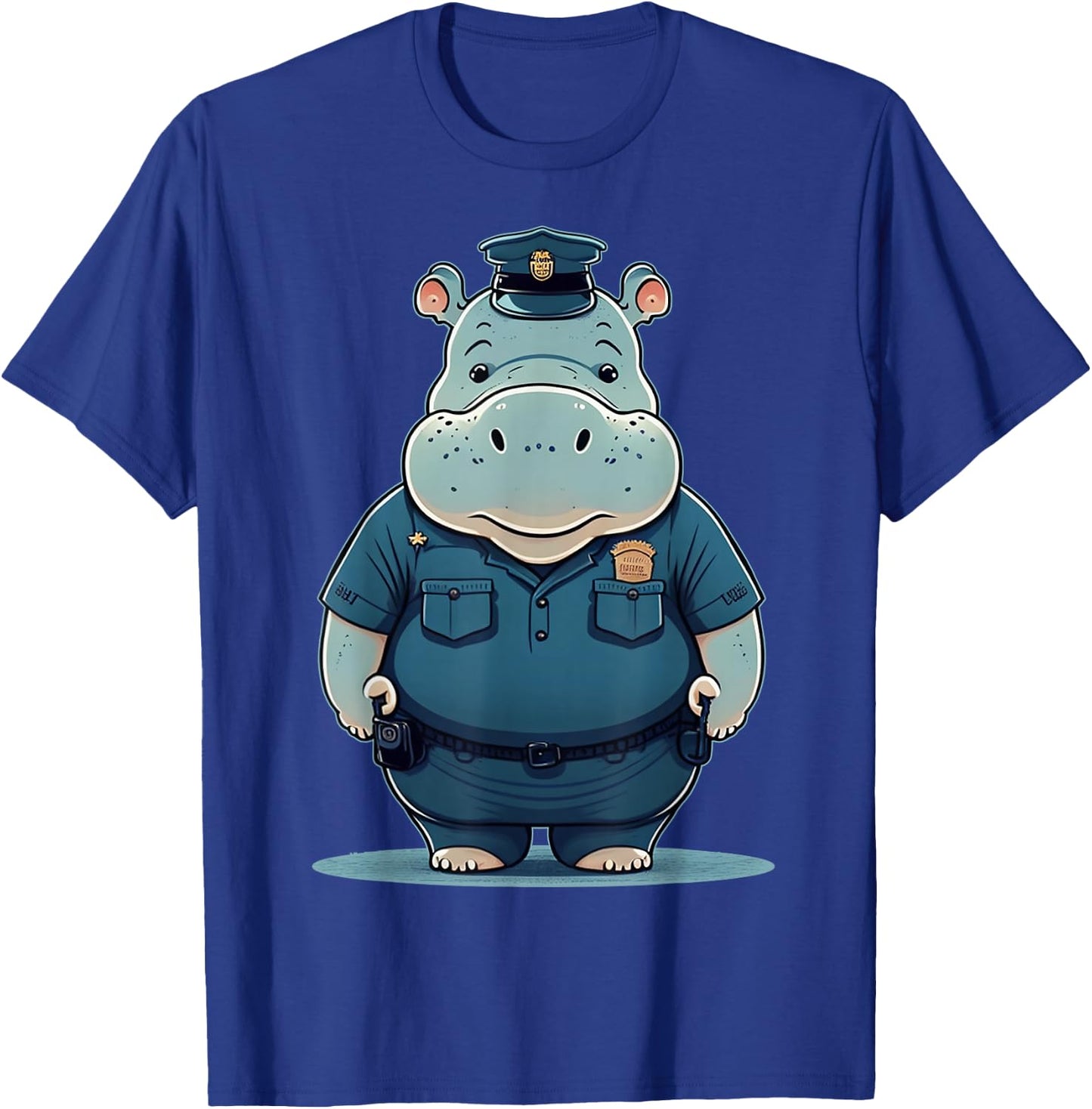 Police Officer Hippo Cop on Police Hippopotamus T-Shirt - T-Shirt | Royal