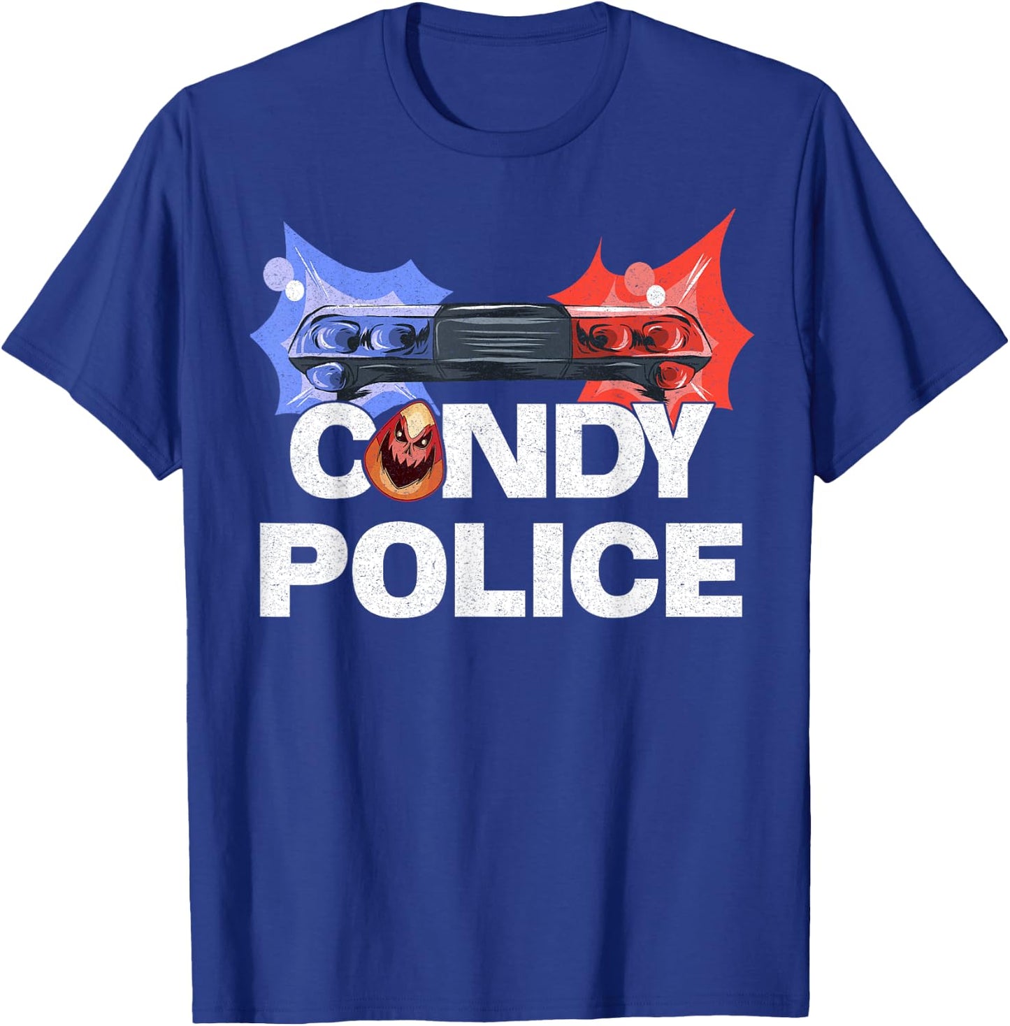 Funny Halloween Gifts Candy Police Costume T-Shirt - T-Shirt | Royal