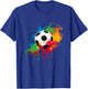 Women's and Men's Soccer Ball With Paint Splash T-Shirt - T-Shirt | Royal