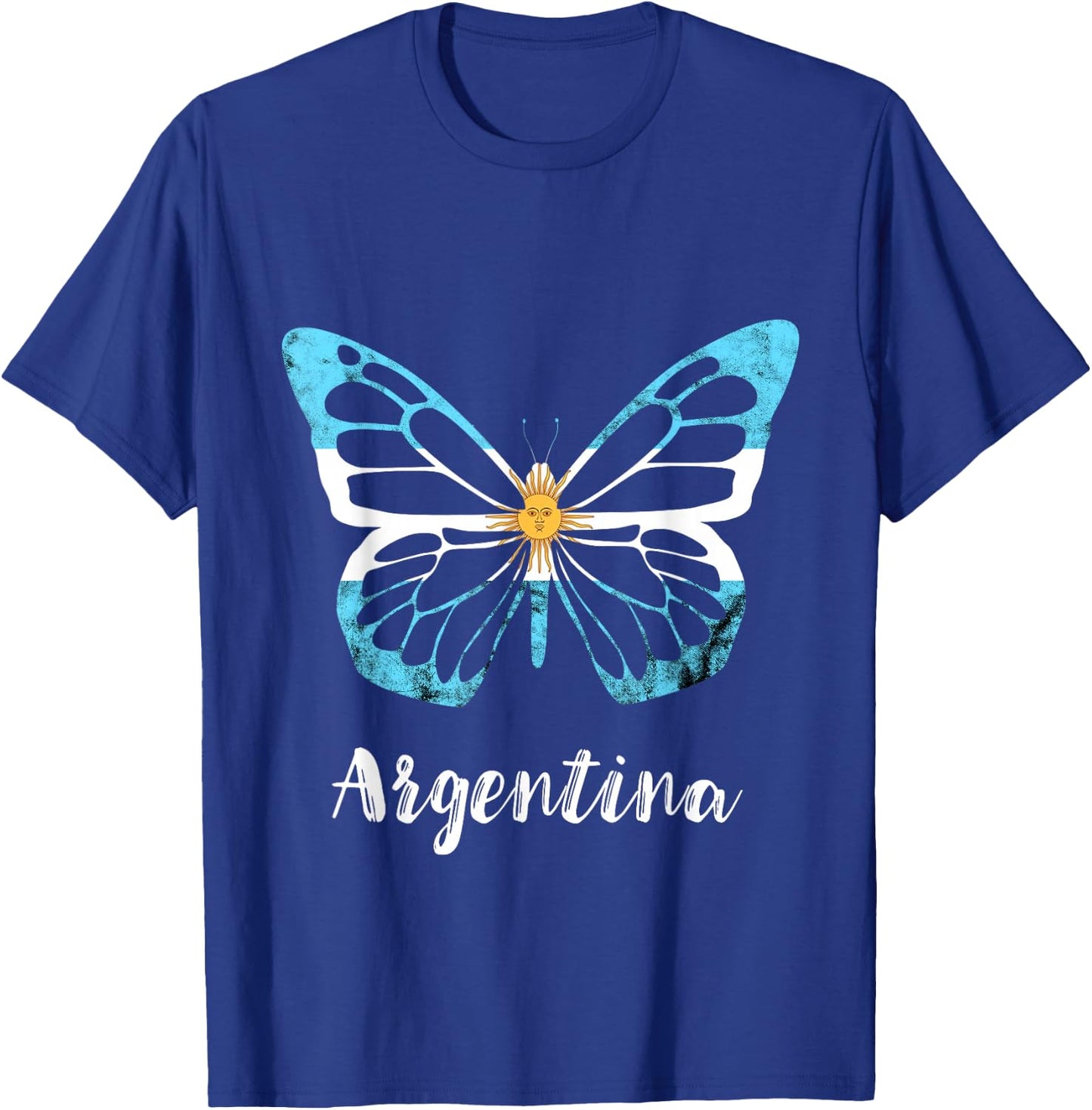 Sun Of May Butterfly Argentina Buenos Aires Argentinian Flag T-Shirt - T-Shirt | Royal
