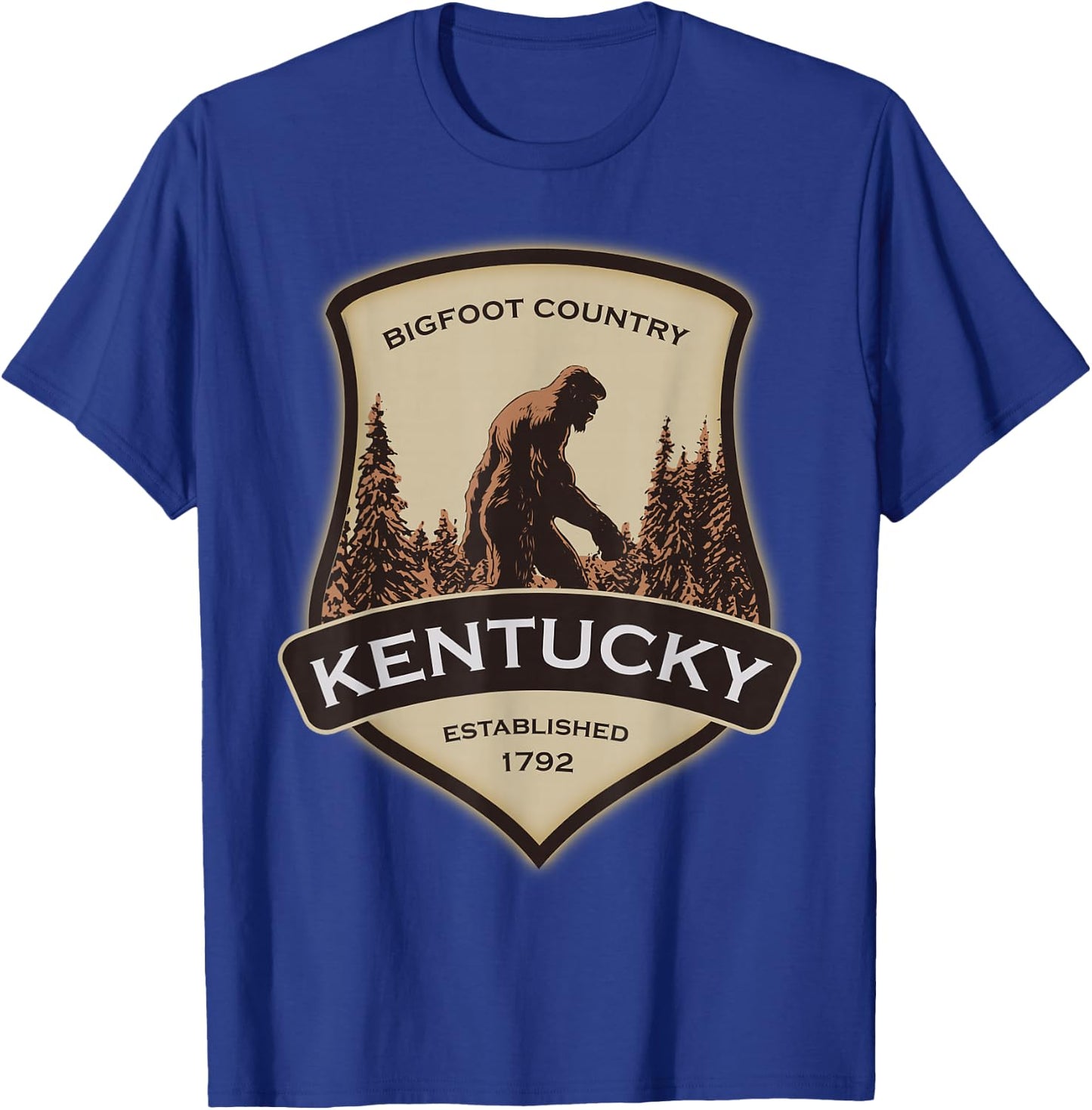 Kentucky with a Bigfoot, or a Sasquatch T-Shirt - T-Shirt | Royal