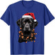 Black Labrador Christmas Lights Santa Hat Xmas Pajama T-Shirt - T-Shirt | Royal