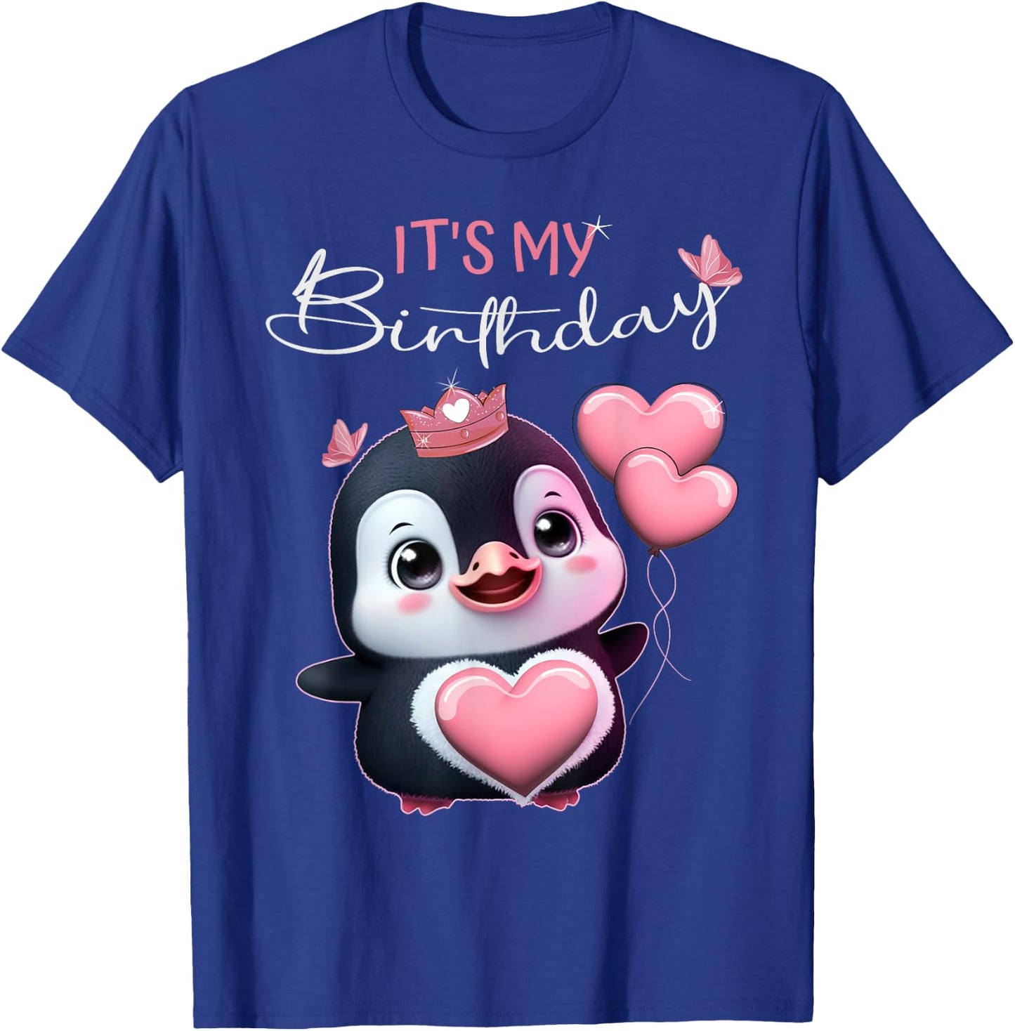 Birthday Shirt Penguin - It’s my Birthday and Girl T-Shirt - T-Shirt | Royal