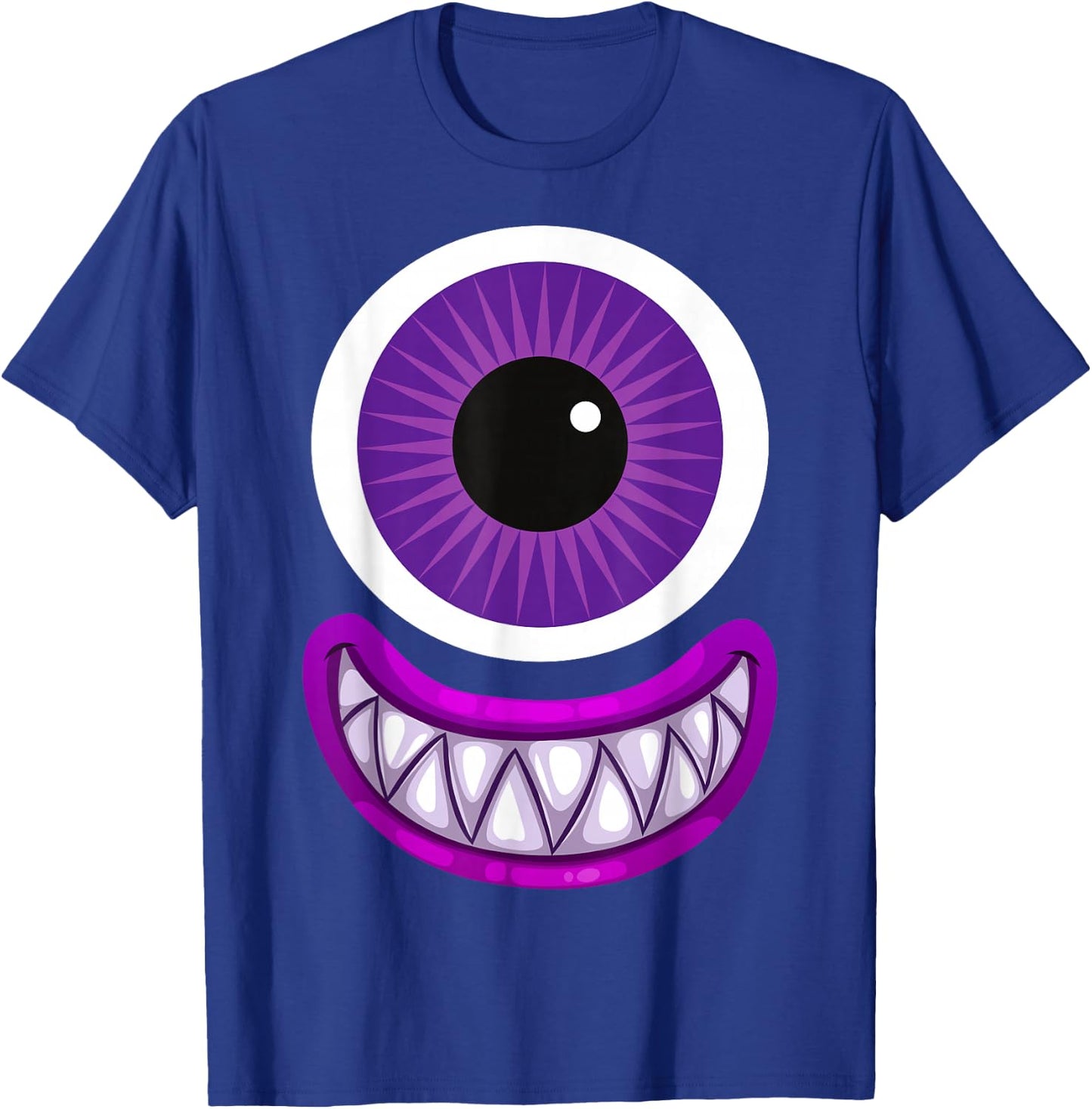 Purple Cute Monster Face Men's Women's Costume Halloween T-Shirt - T-Shirt | Royal