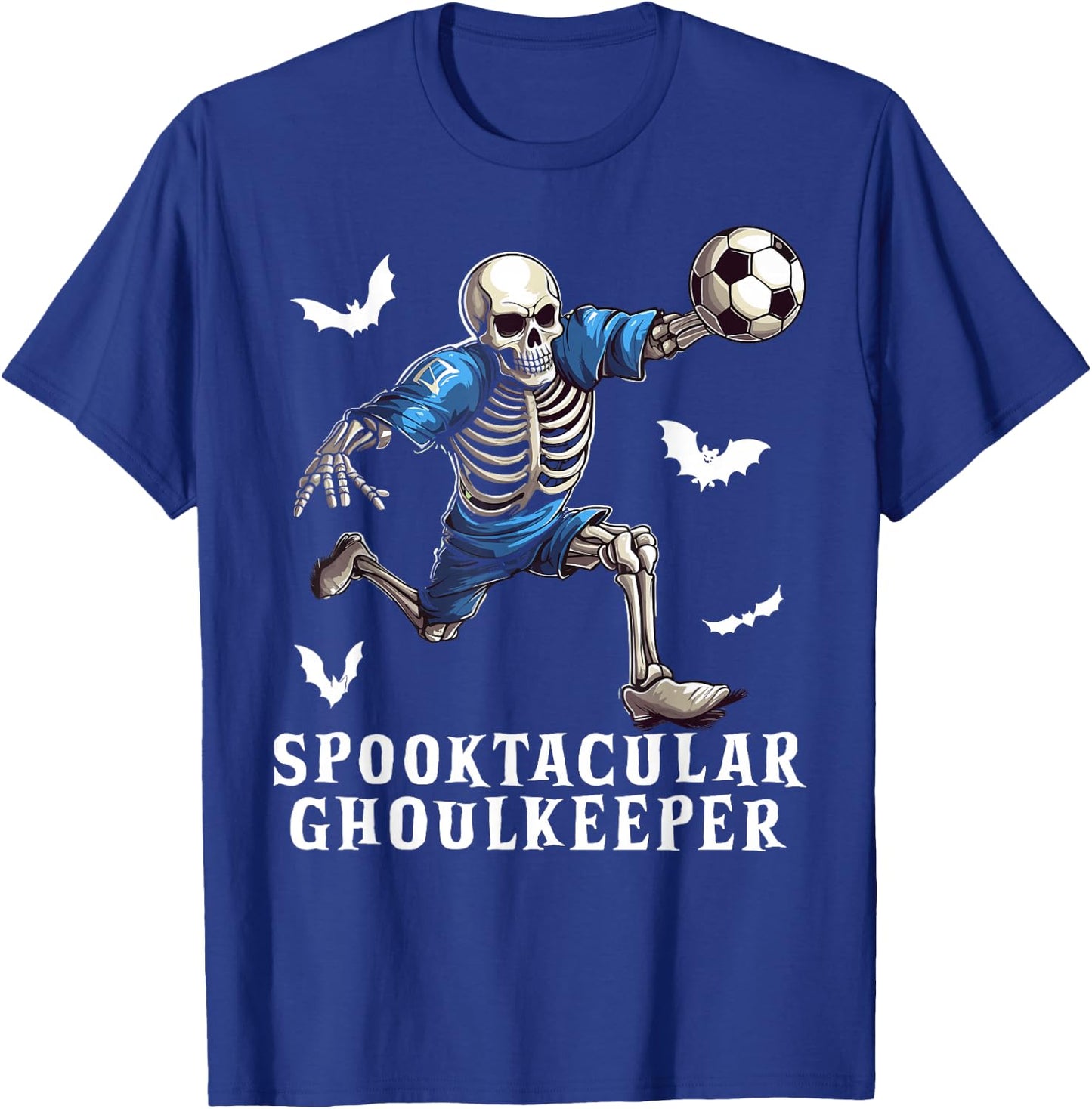 Soccer Skeleton Halloween Soccer Player Halloween Goalkeeper T-Shirt - T-Shirt | Royal