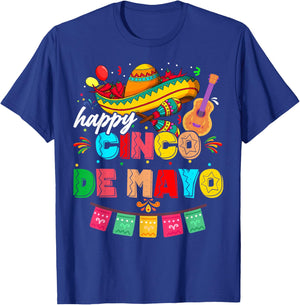 Happy 5 De Mayo Lets Fiesta Viva Mexico Cinco De Mayo Man T-Shirt - T-Shirt | Royal